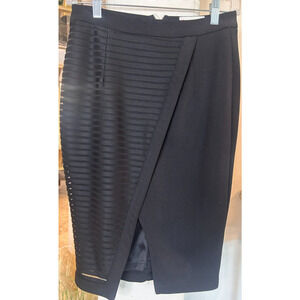 L'Atiste by Amy Crossover Black Pencil Skirt small 2-4